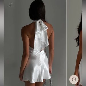 Meshki Cartia Bow Halter Mini Dress - White